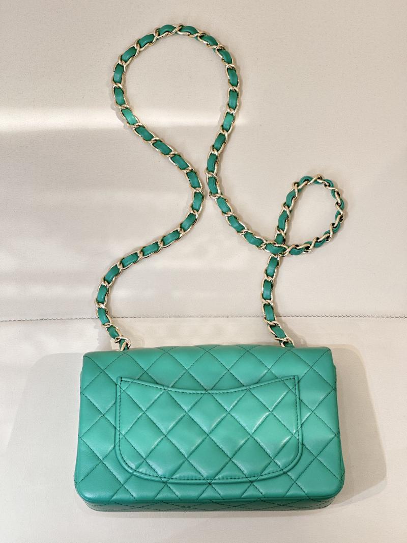 Small Chanel Lambskin Flap Bag A01116 Green