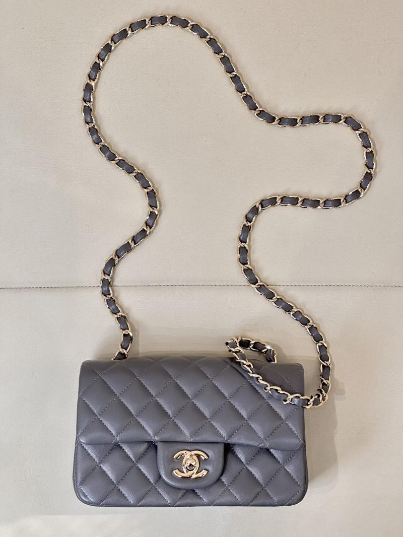 Small Chanel Lambskin Flap Bag A01116 Grey