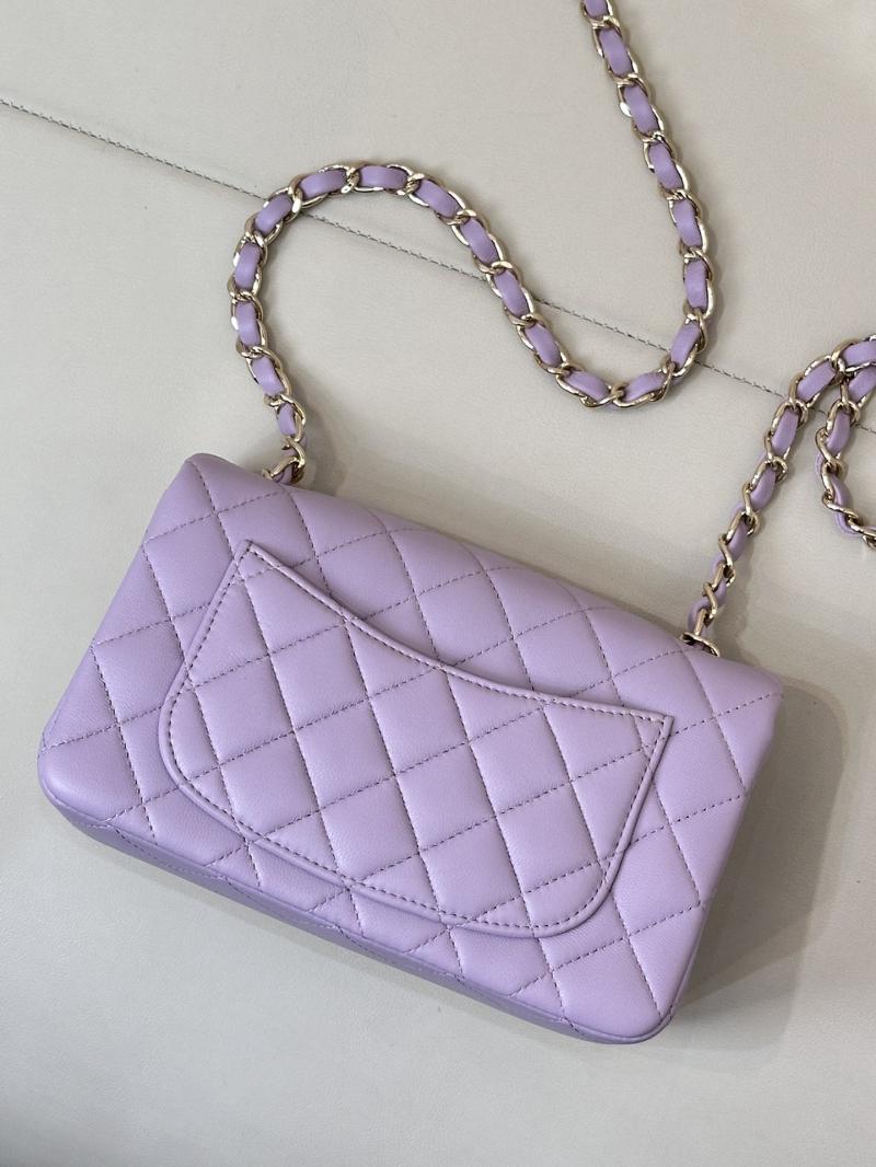 Small Chanel Lambskin Flap Bag A01116 Purple