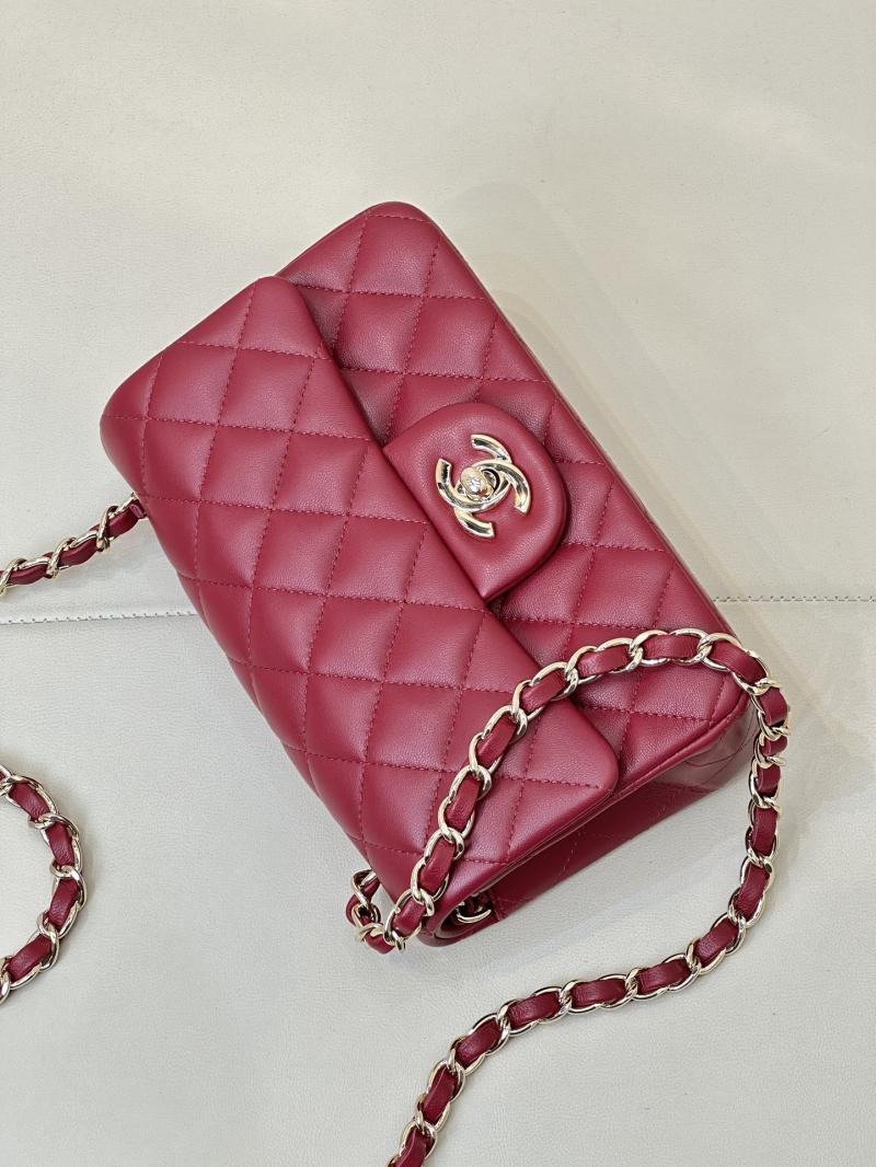 Small Chanel Lambskin Flap Bag A01116 Red