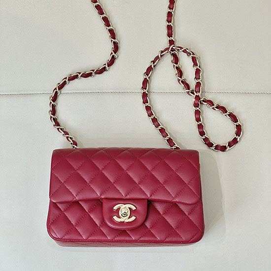 Small Chanel Lambskin Flap Bag A01116 Red