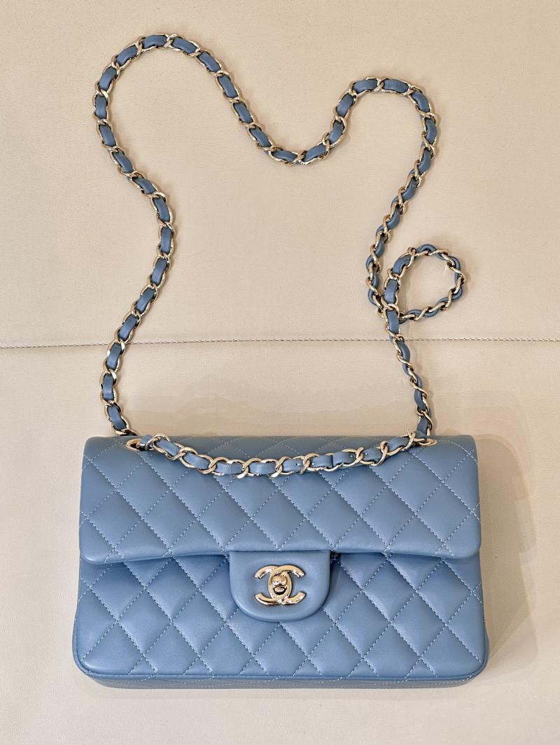 Small Chanel Lambskin Flap Bag A01117 Blue