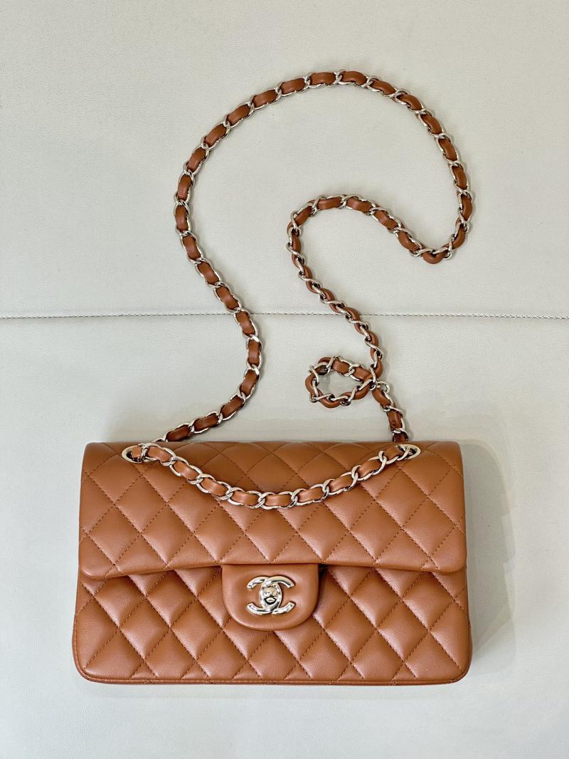 Small Chanel Lambskin Flap Bag A01117 Caramel