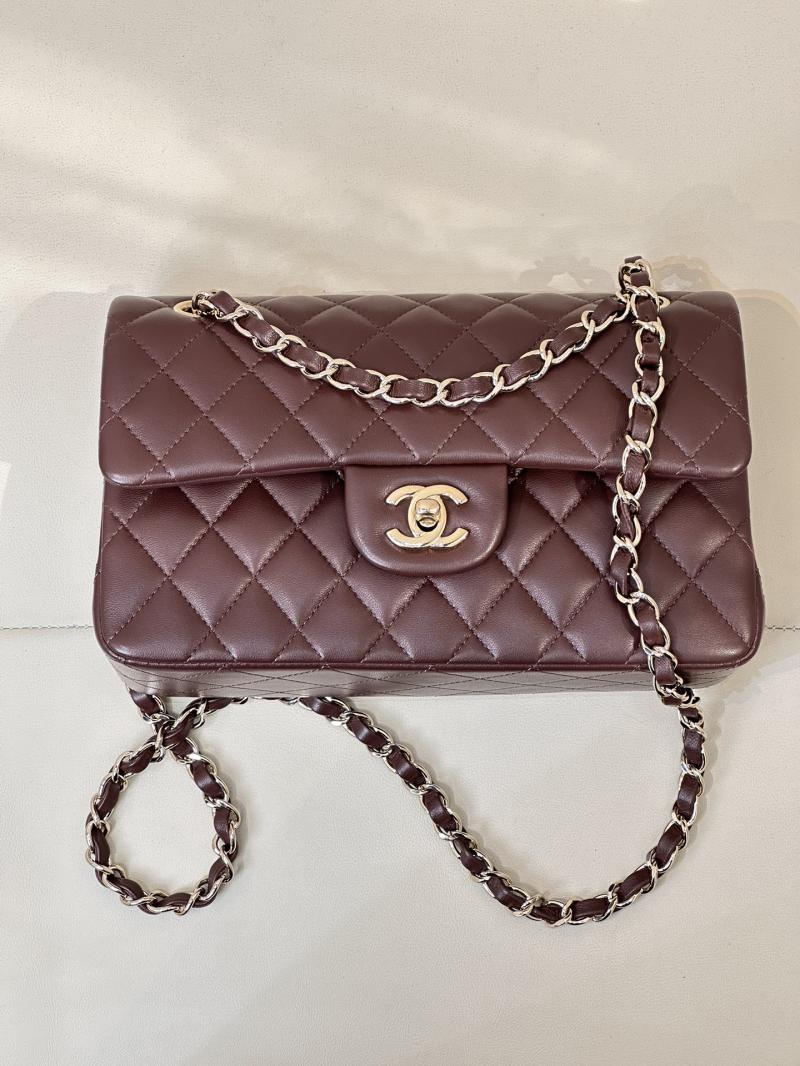 Small Chanel Lambskin Flap Bag A01117 Dark Burgundy