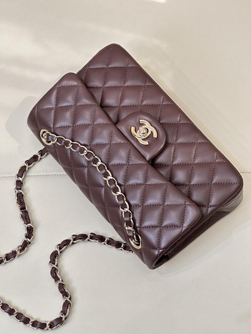 Small Chanel Lambskin Flap Bag A01117 Dark Burgundy