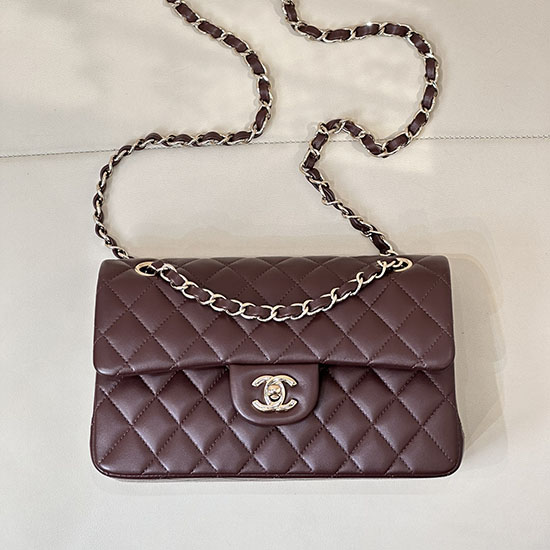 Small Chanel Lambskin Flap Bag A01117 Dark Burgundy