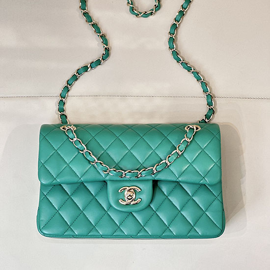 Small Chanel Lambskin Flap Bag A01117 Green