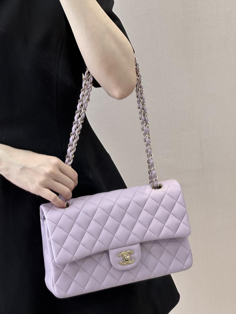 Small Chanel Lambskin Flap Bag A01117 Purple