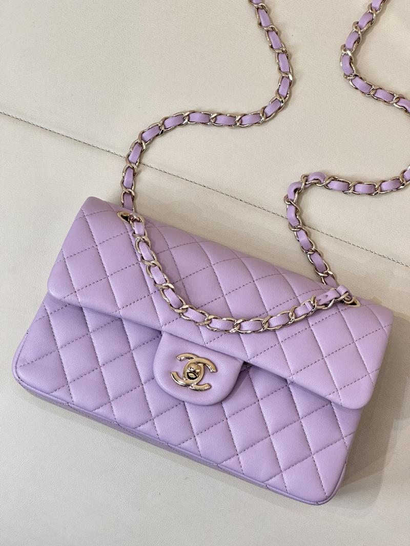 Small Chanel Lambskin Flap Bag A01117 Purple