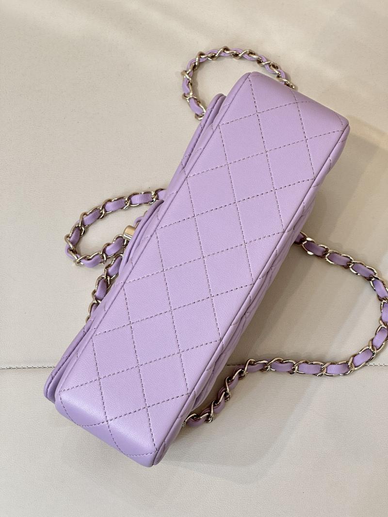 Small Chanel Lambskin Flap Bag A01117 Purple