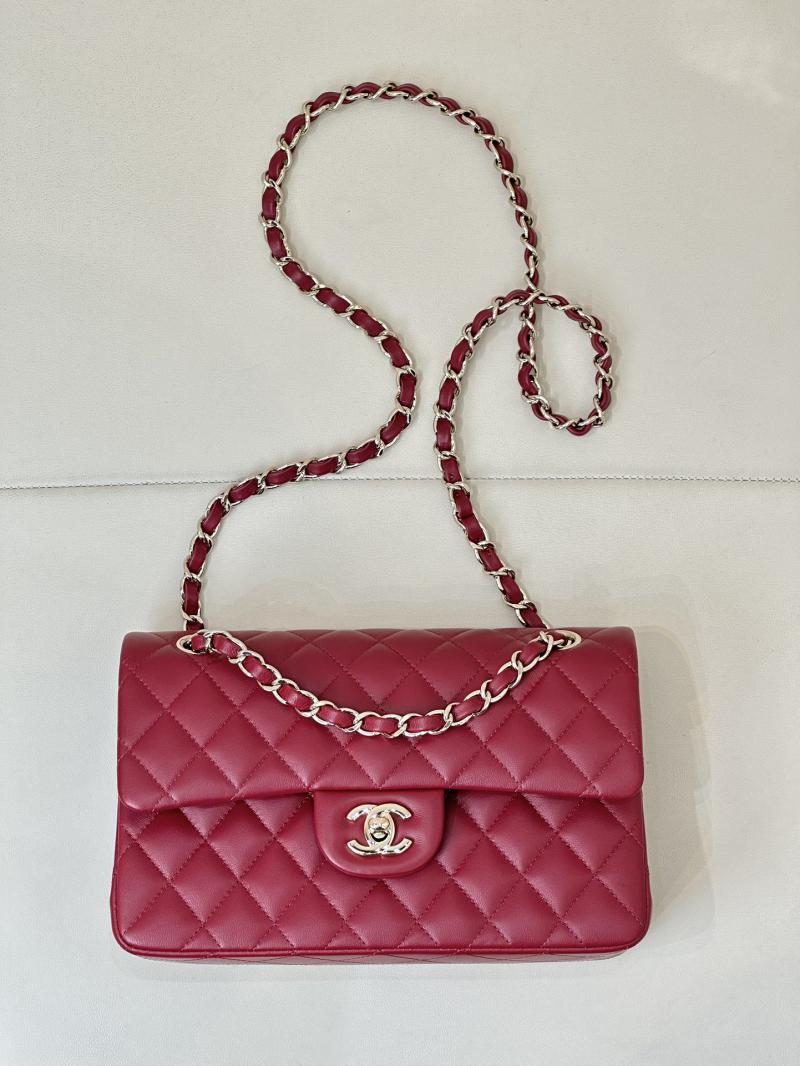 Small Chanel Lambskin Flap Bag A01117 Red