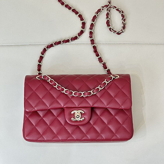 Small Chanel Lambskin Flap Bag A01117 Red