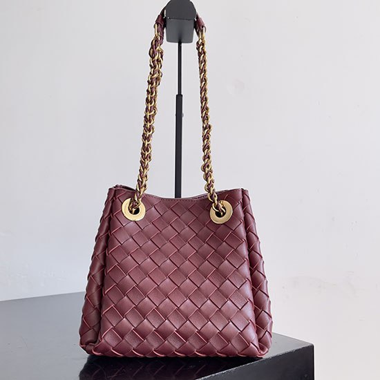 Bottega Veneta Small Parachute Chain 817175 Burgundy