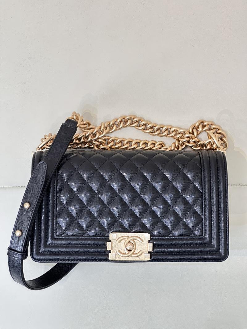 Boy Chanel Handbag A67086 Black with Gold