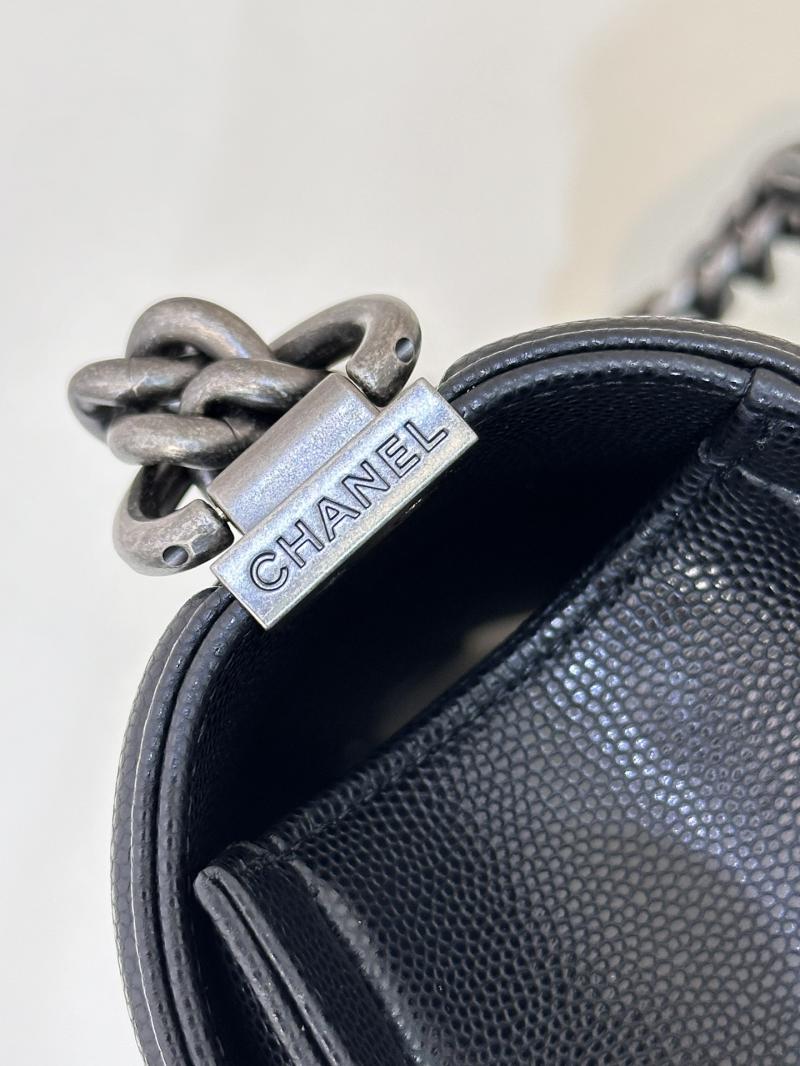 Boy Chanel Handbag A67086 Black with Silver