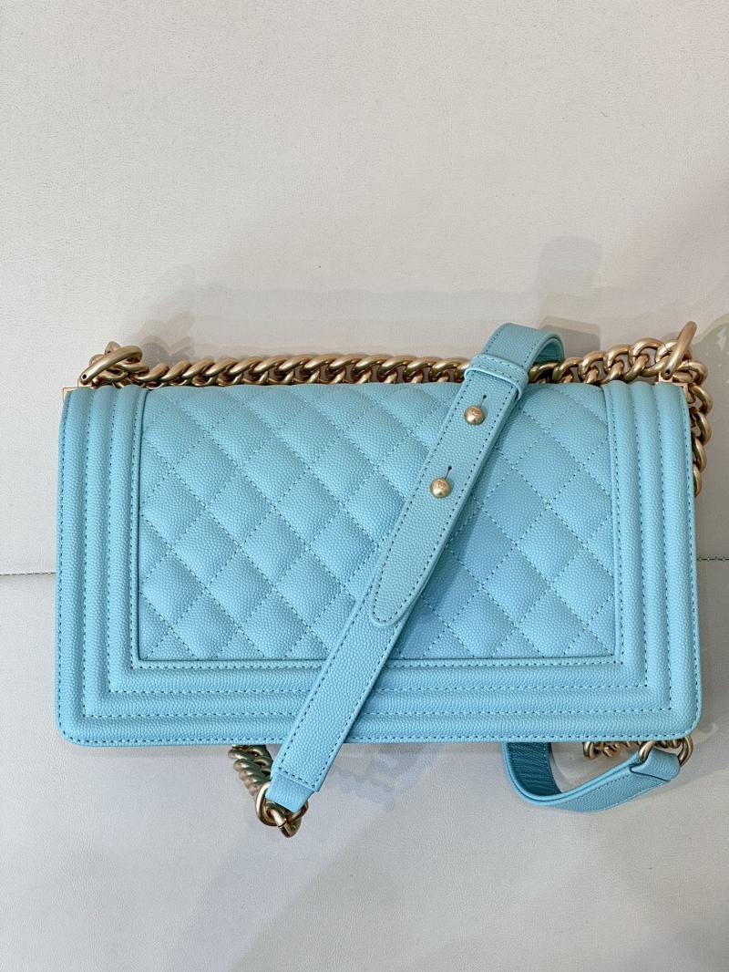 Boy Chanel Handbag A67086 Blue with Gold