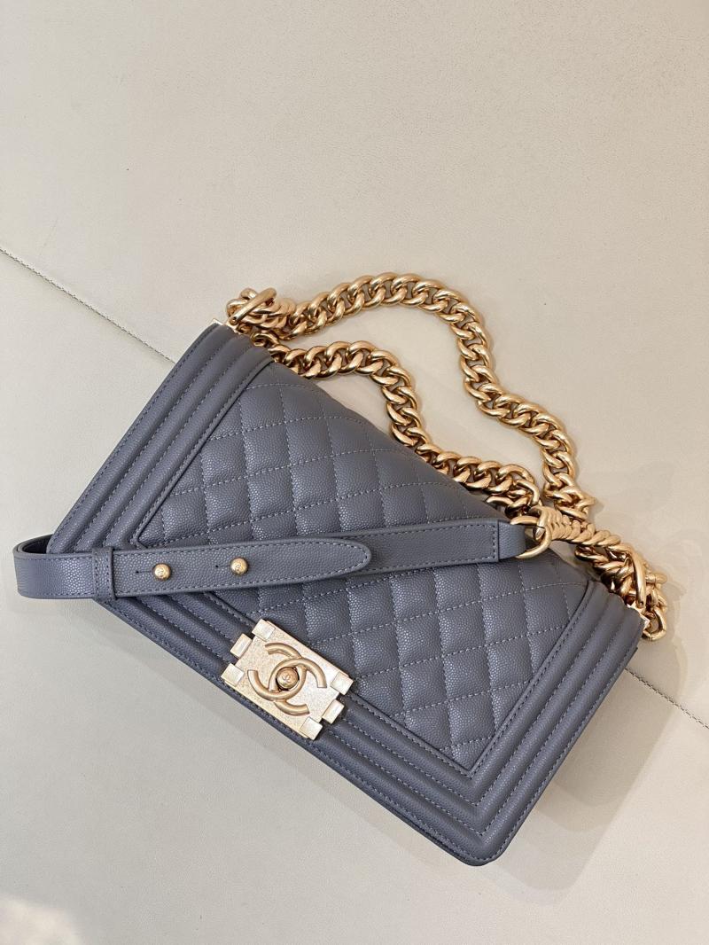 Boy Chanel Handbag A67086 Gray Blue