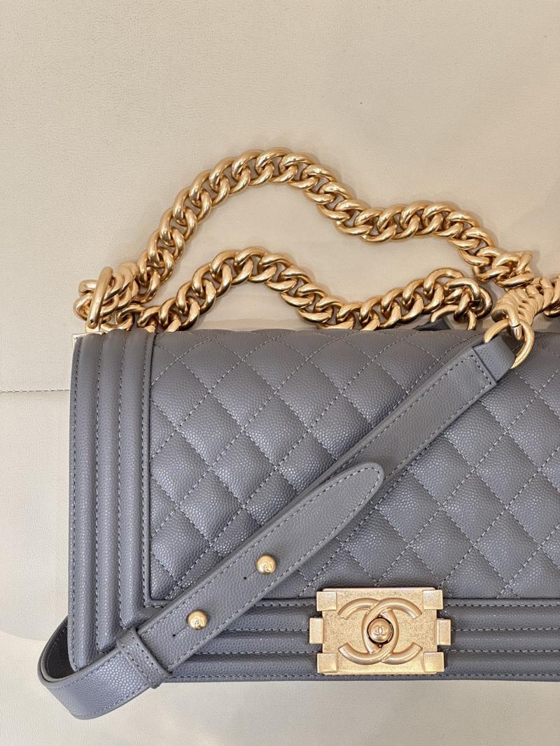 Boy Chanel Handbag A67086 Gray Blue