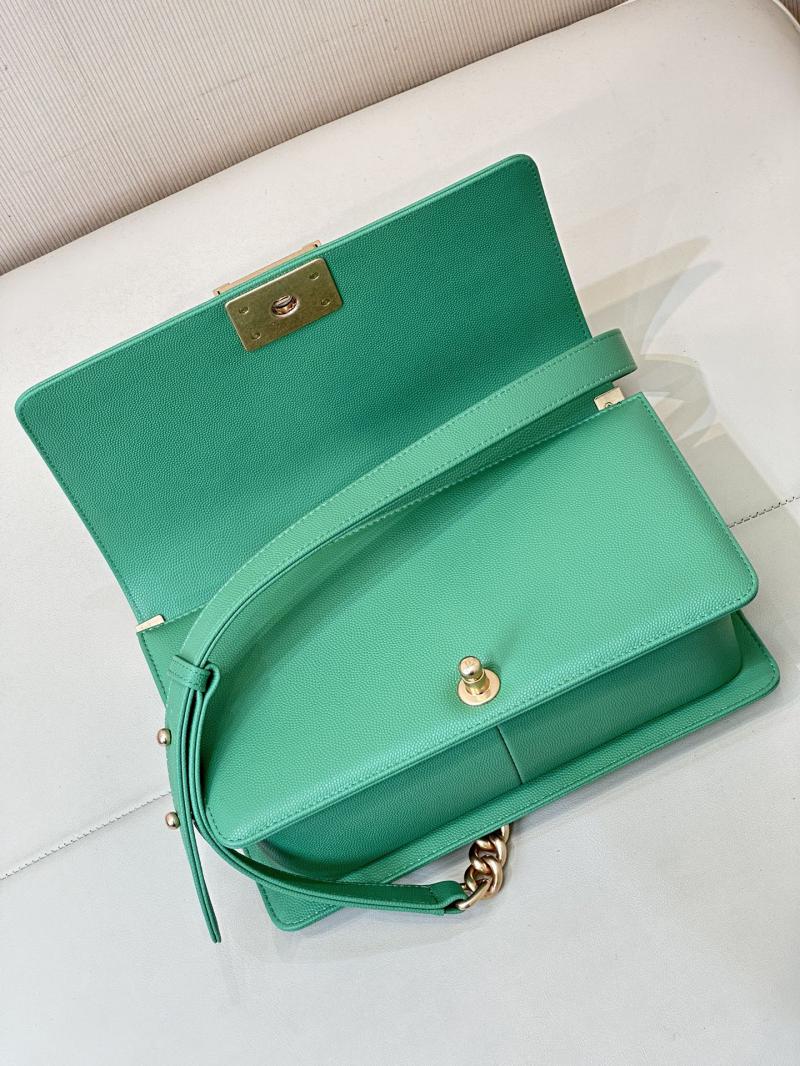 Boy Chanel Handbag A67086 Green with Gold