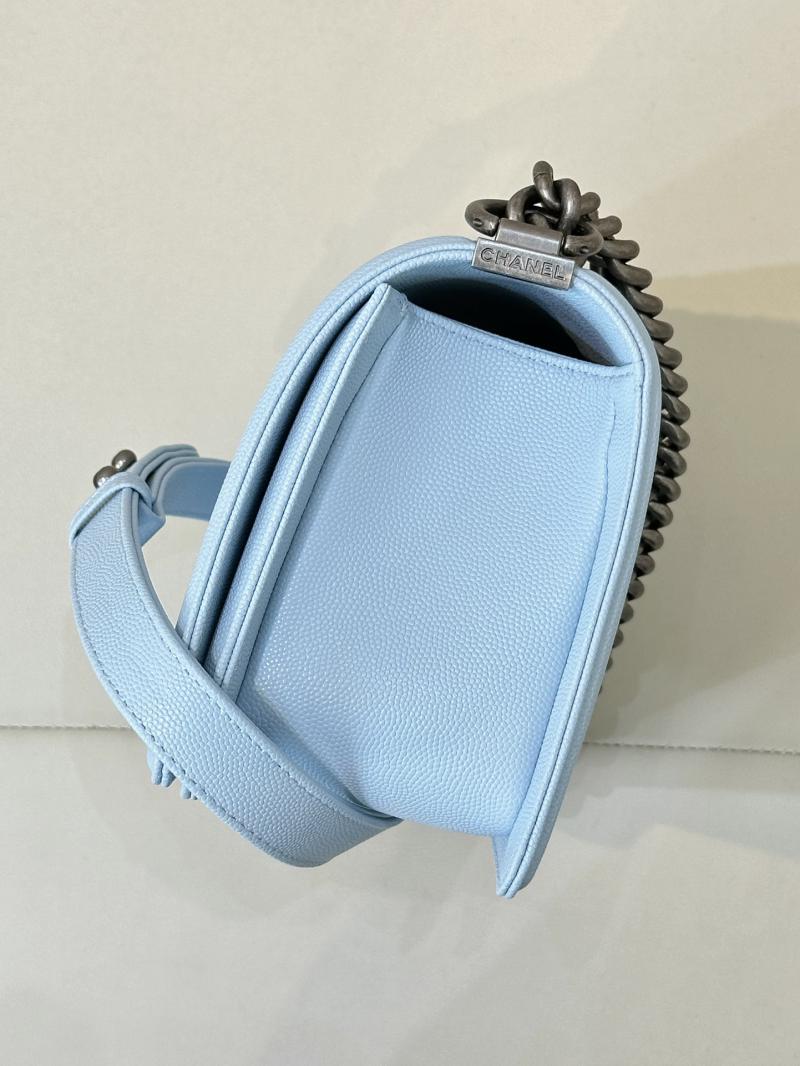 Boy Chanel Handbag A67086 Light Blue with Silver