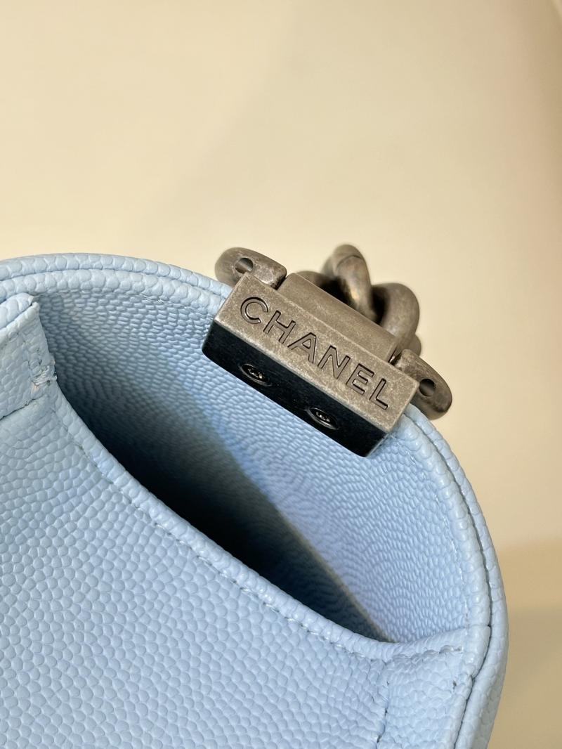 Boy Chanel Handbag A67086 Light Blue with Silver