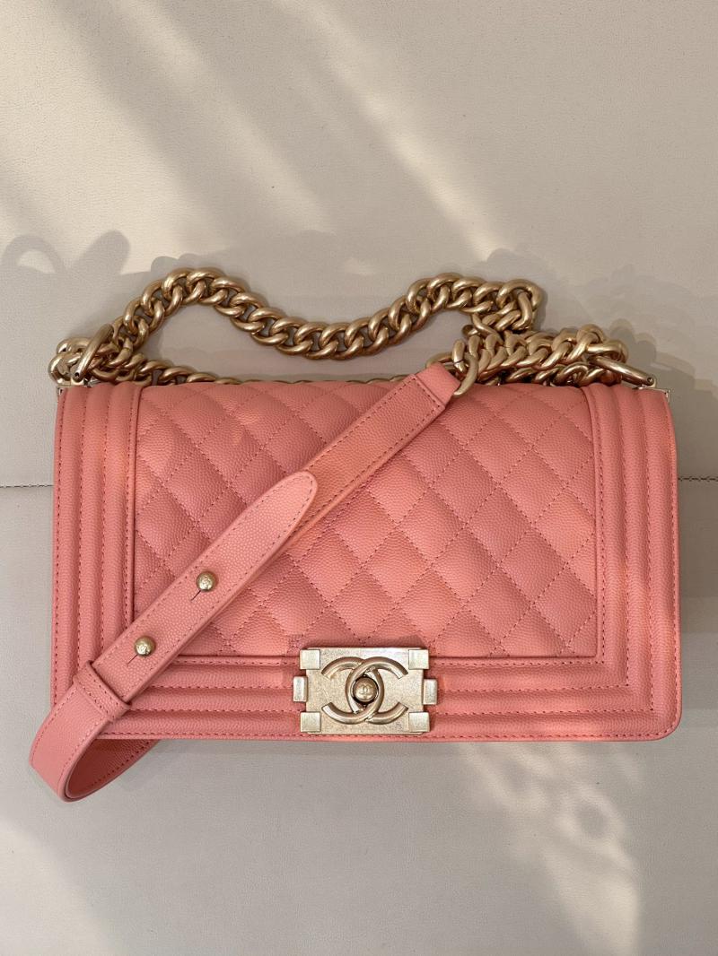 Boy Chanel Handbag A67086 Peach