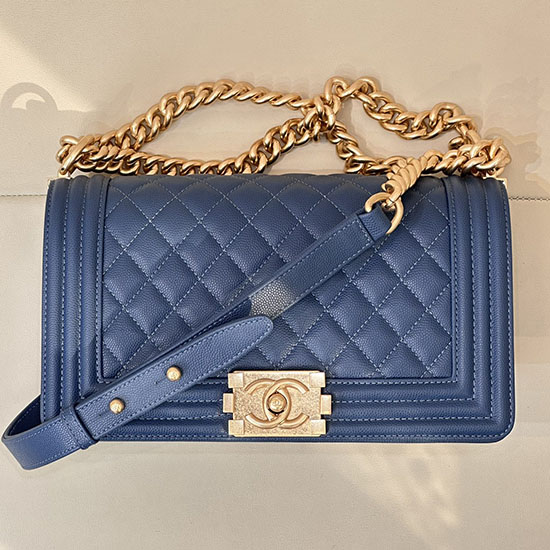 Boy Chanel Handbag A67086 Peacock Blue