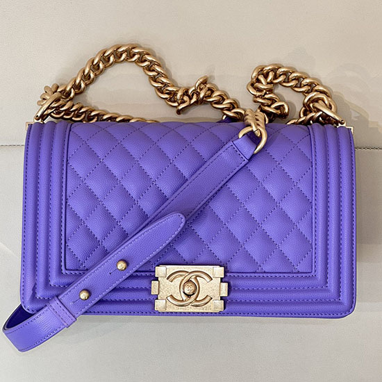 Boy Chanel Handbag A67086 Purple