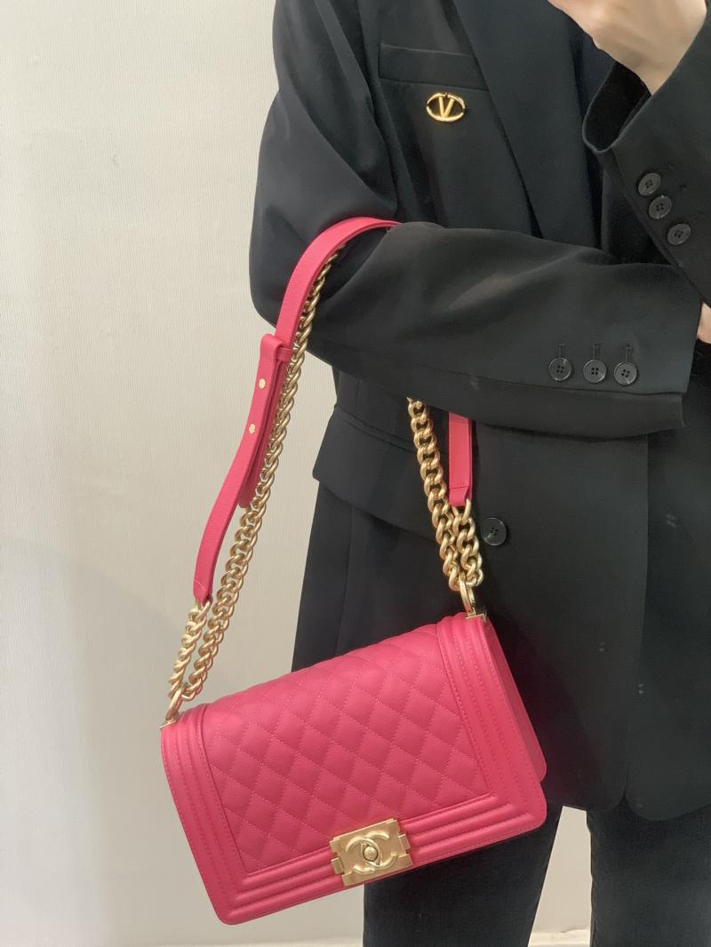 Boy Chanel Handbag A67086 Raspberry Red