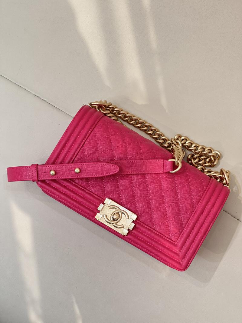 Boy Chanel Handbag A67086 Raspberry Red