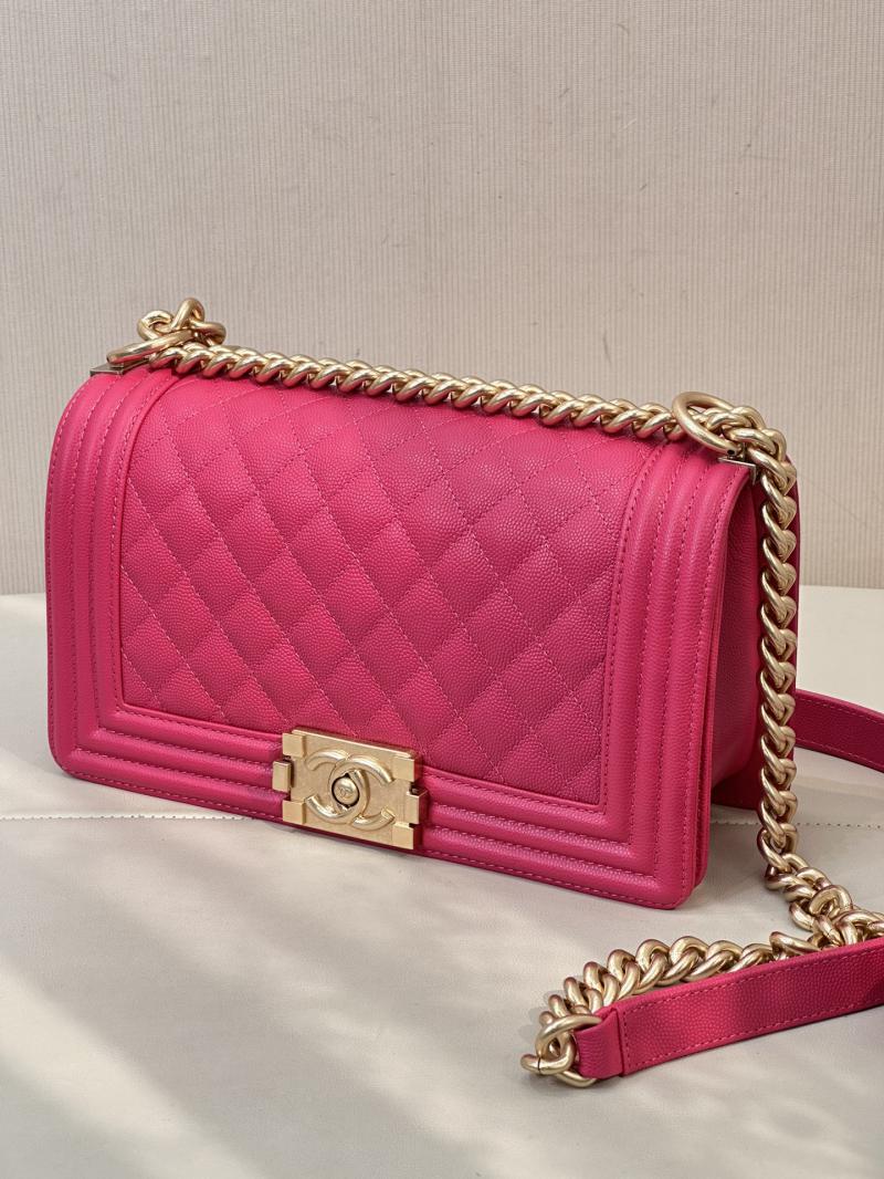 Boy Chanel Handbag A67086 Raspberry Red