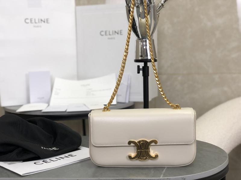 Celine Chain Shoulder Bag Off-White C35027