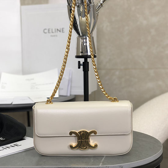 Celine Chain Shoulder Bag Off-White C35027