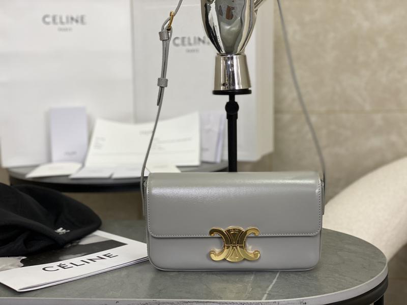 Celine Triomphe Shoulder Bag C35029 Grey