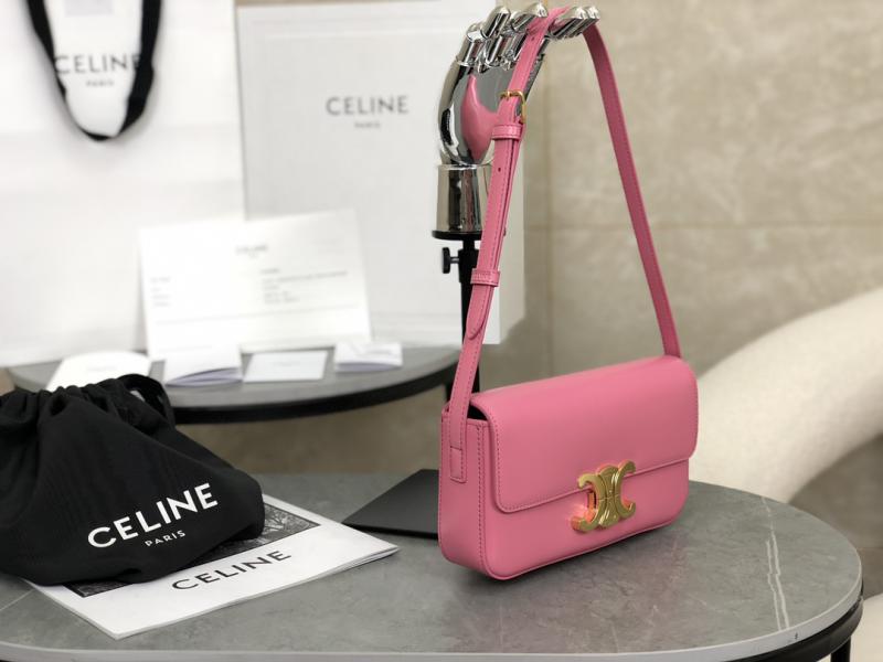 Celine Triomphe Shoulder Bag C35029 Peach