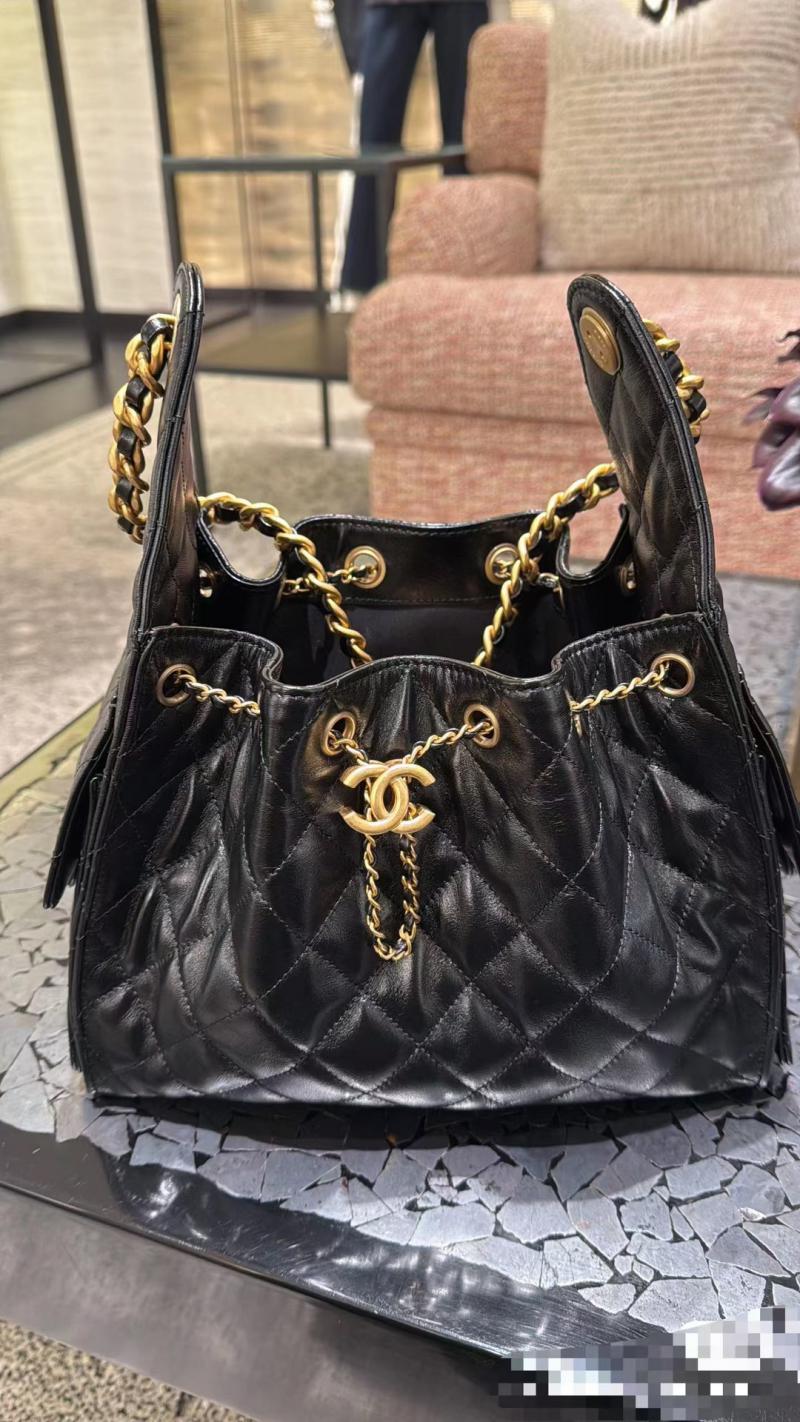 Chanel Calfskin Hobo Bag Black A99442