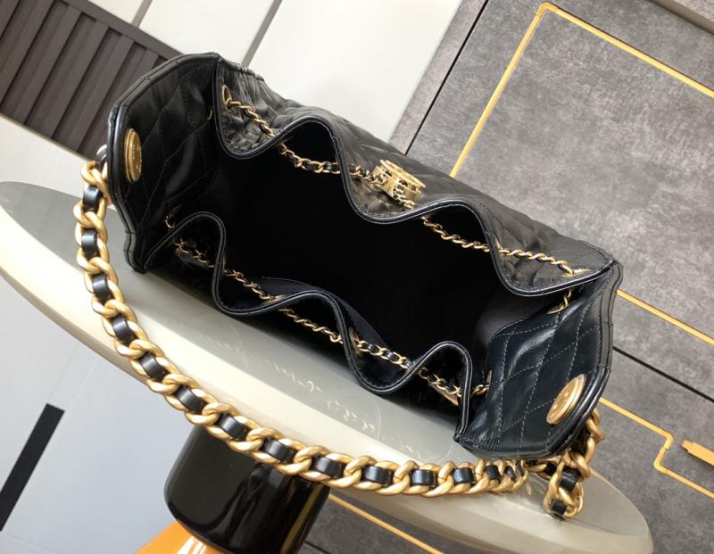 Chanel Calfskin Hobo Bag Black A99442