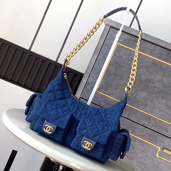 Chanel Denim Large Hobo Bag AS5339 Dark Blue