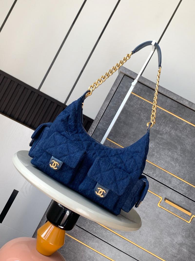 Chanel Denim Maxi Hobo Bag AS5302 Dark Blue