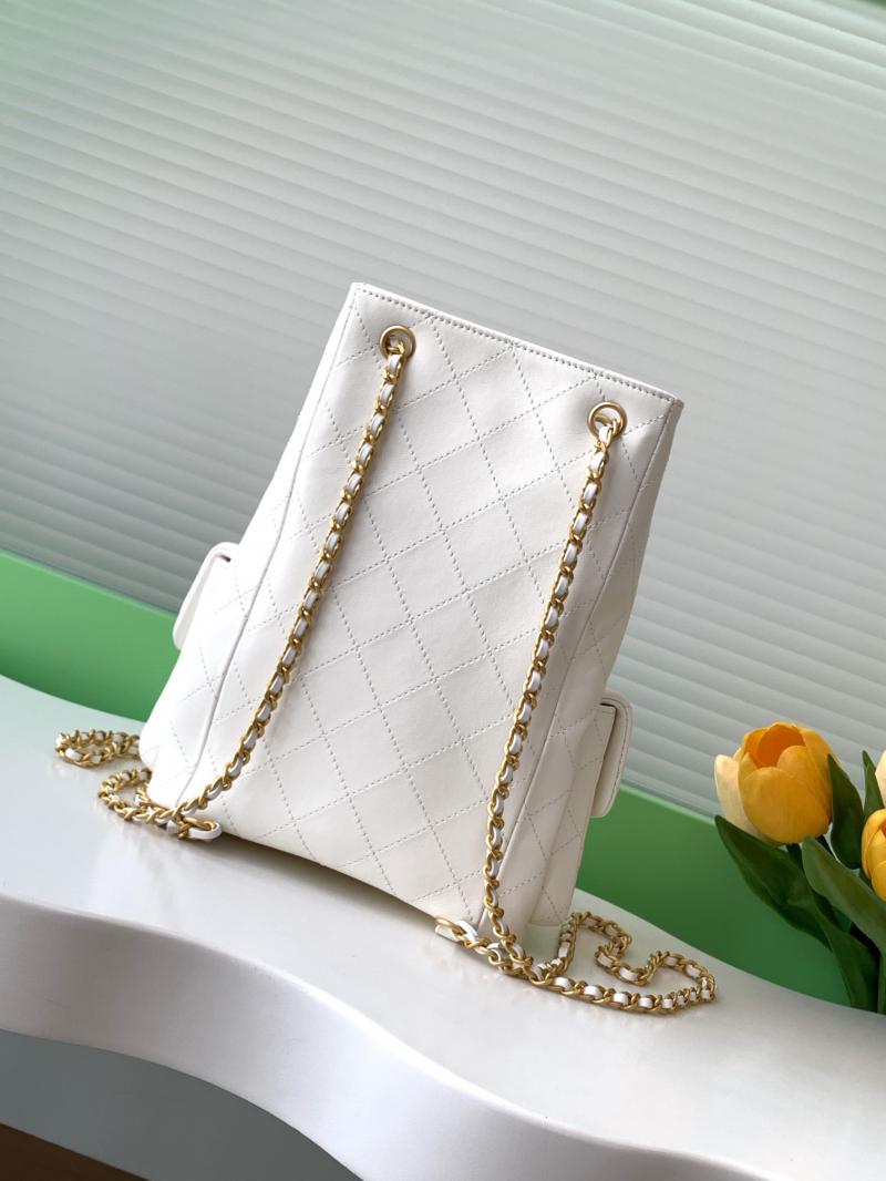 Chanel Lambskin Backpack White AS5310