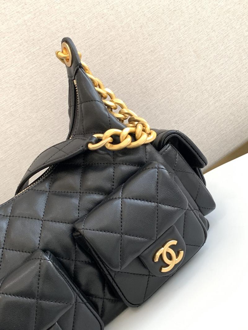 Chanel Lambskin Hobo Bag Black AS5339