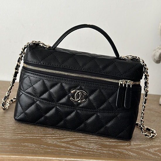 Chanel Long Vanity With Chain Black AP4407