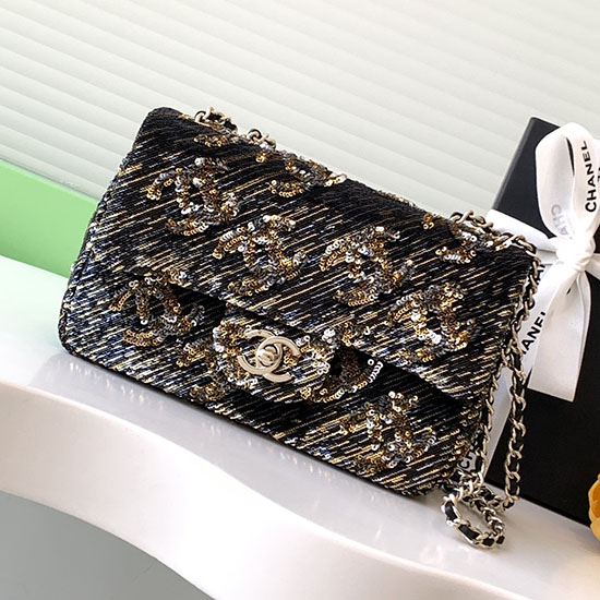 Chanel Sequins Small Flap Shoulder Bag AS4561 Black