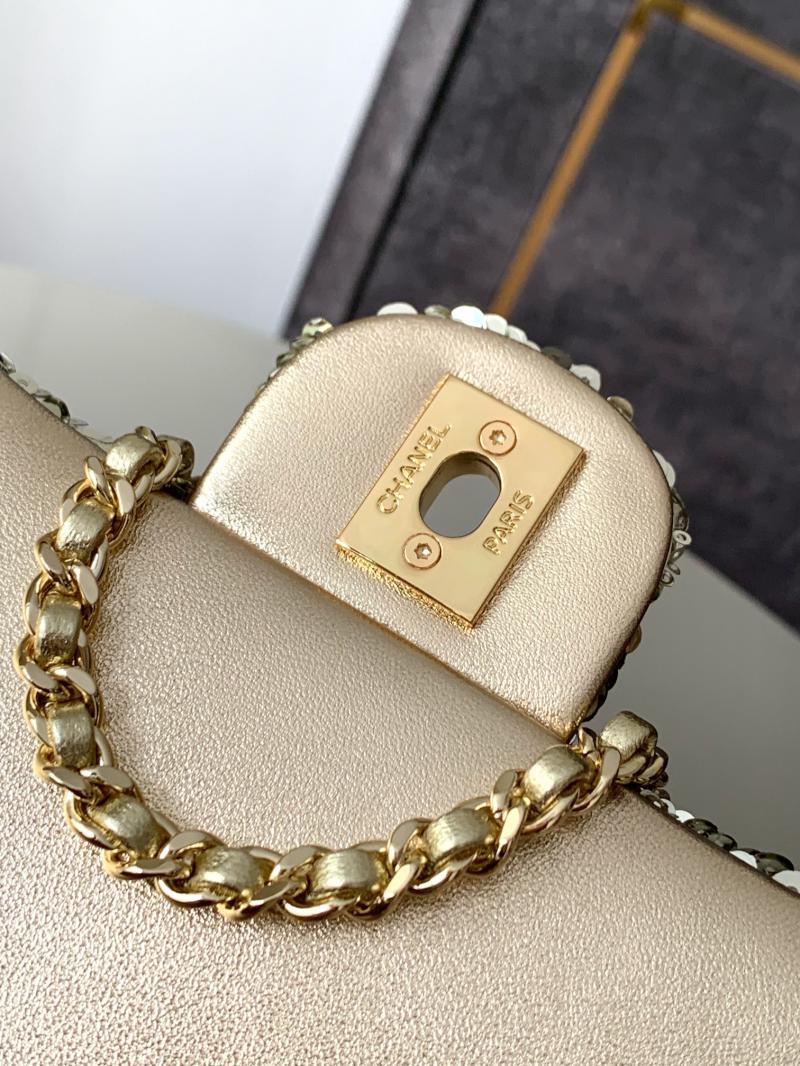 Chanel Sequins Small Flap Shoulder Bag CF20 Gold