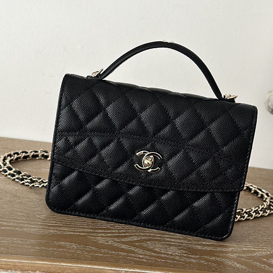 Chanel Top Handle Bag Black A66004