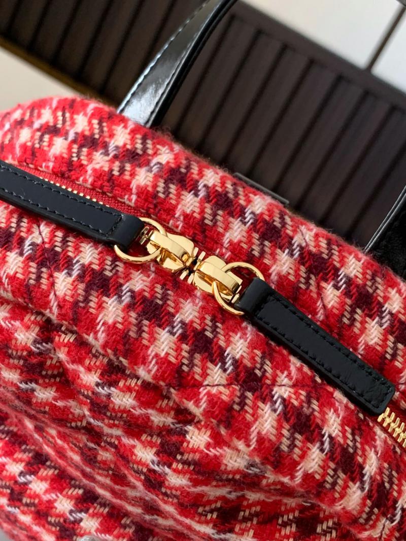 Chanel Tweed Backpack Red AS2091