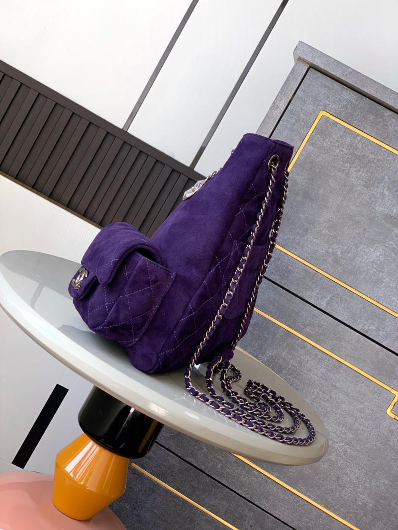 Chanel Vintage Suede Backpack Purple A12846