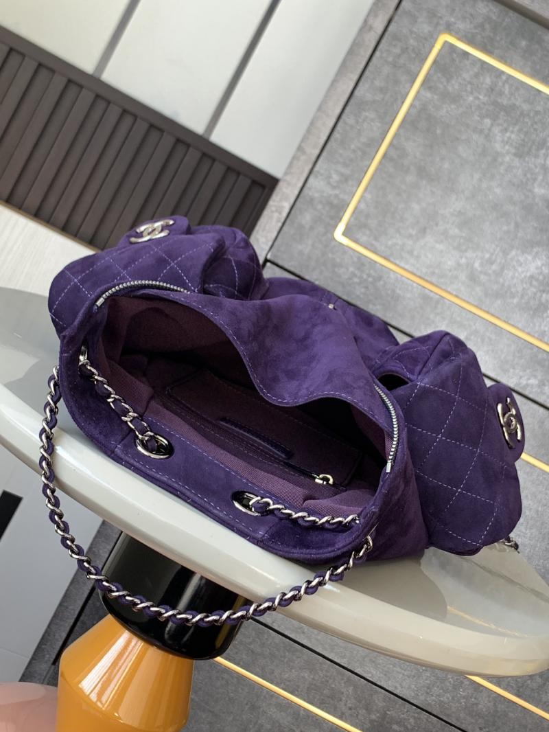 Chanel Vintage Suede Backpack Purple A12846