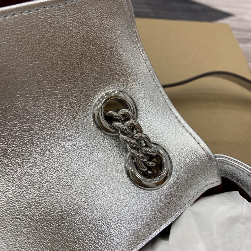 Gucci GG Marmont Matelasse Mini Bag Silver 446744