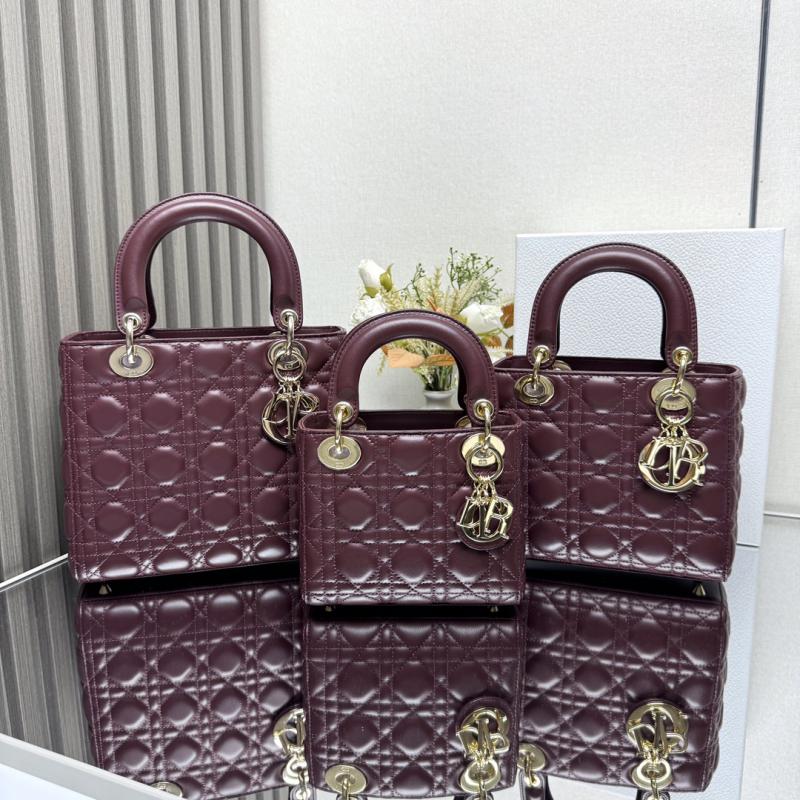 Lady Dior Lambskin Bag Burgundy MD0505